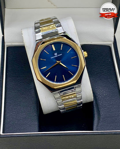 Luxury Blue Dial Two-Tone Stainless Steel Watch – Gold Edition