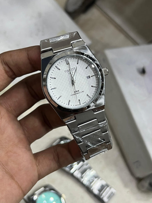 Tissot PRX Powermatic 80 Automatic Men's Watch – Premium Mint Green Waffle Dial Stainless Steel Luxury Watch