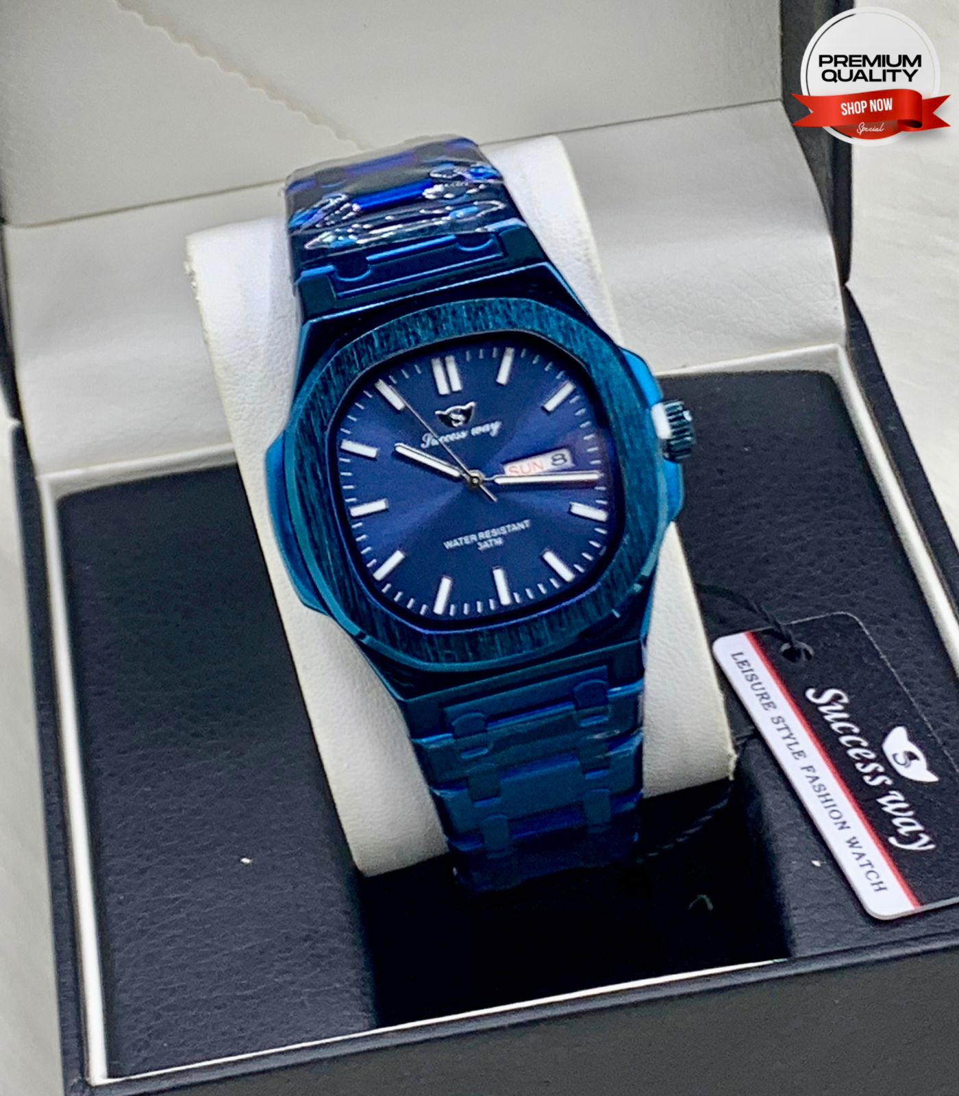 ZOLVEX Success Way Green Dial Luxury Watch – Stainless Steel Day-Date Watch
