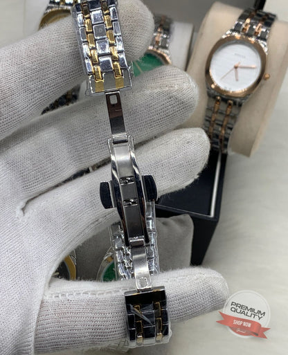 ZOLVEX Luxury Women’s Analog Watch – Two Tone Stainless Steel Strap,Elegant Wrist Watch