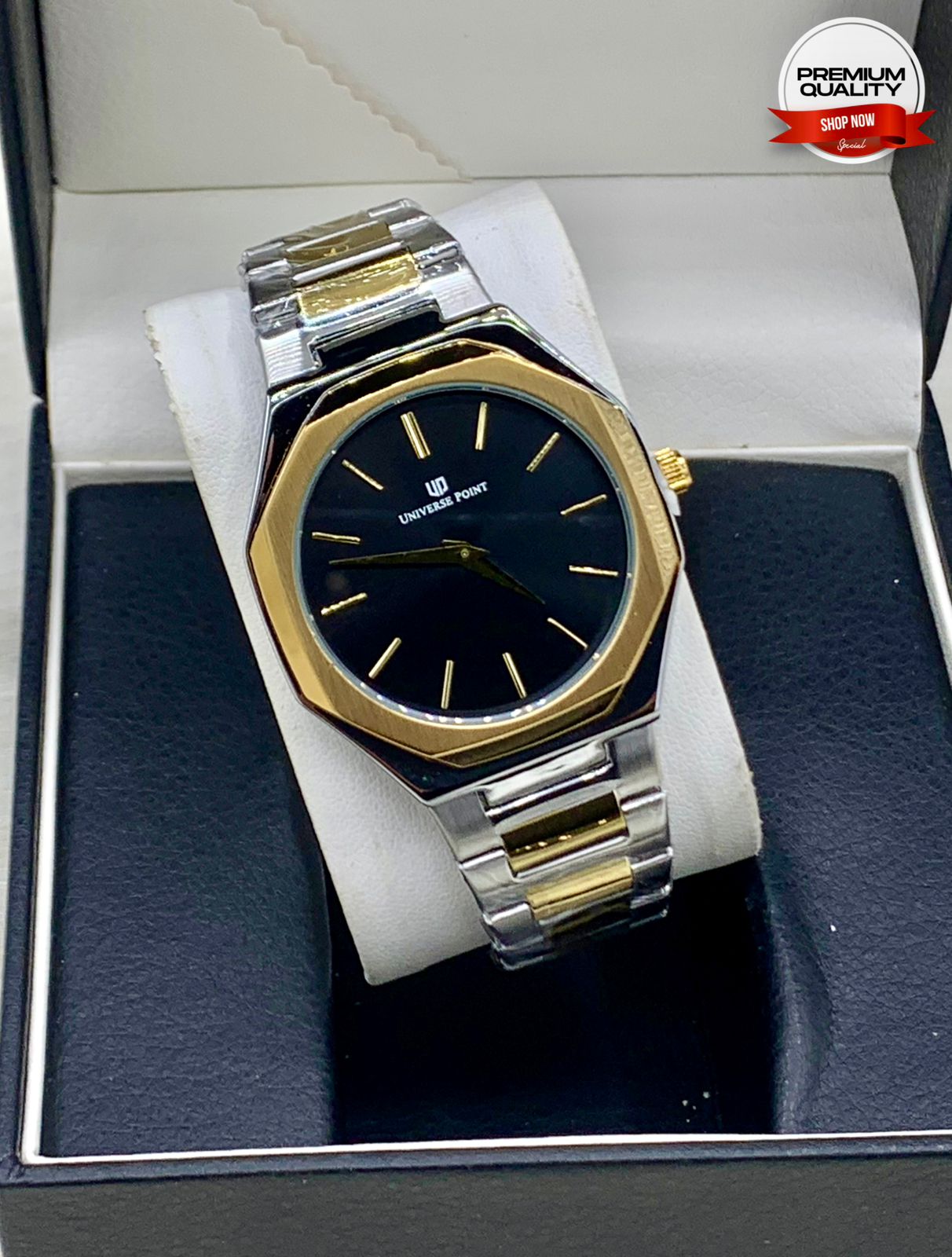 Luxury Blue Dial Two-Tone Stainless Steel Watch – Gold Edition