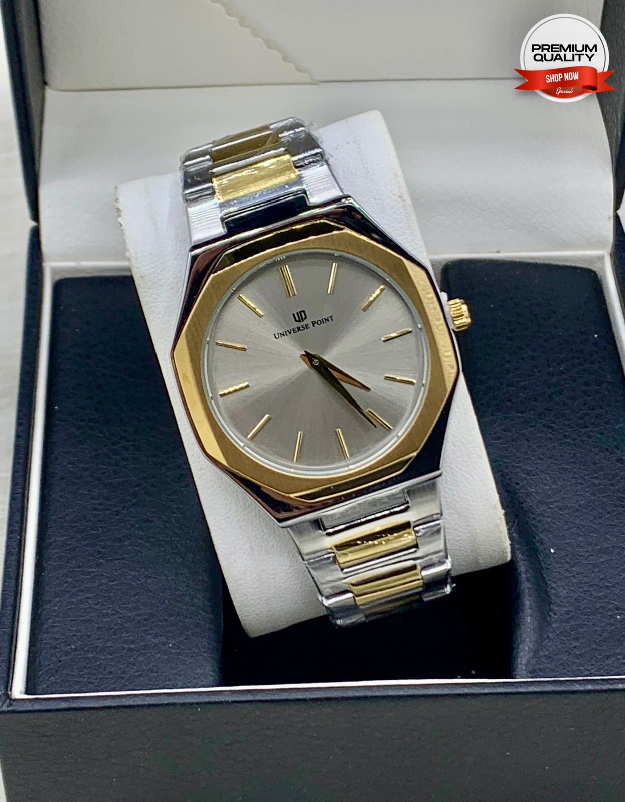 Luxury Blue Dial Two-Tone Stainless Steel Watch – Gold Edition