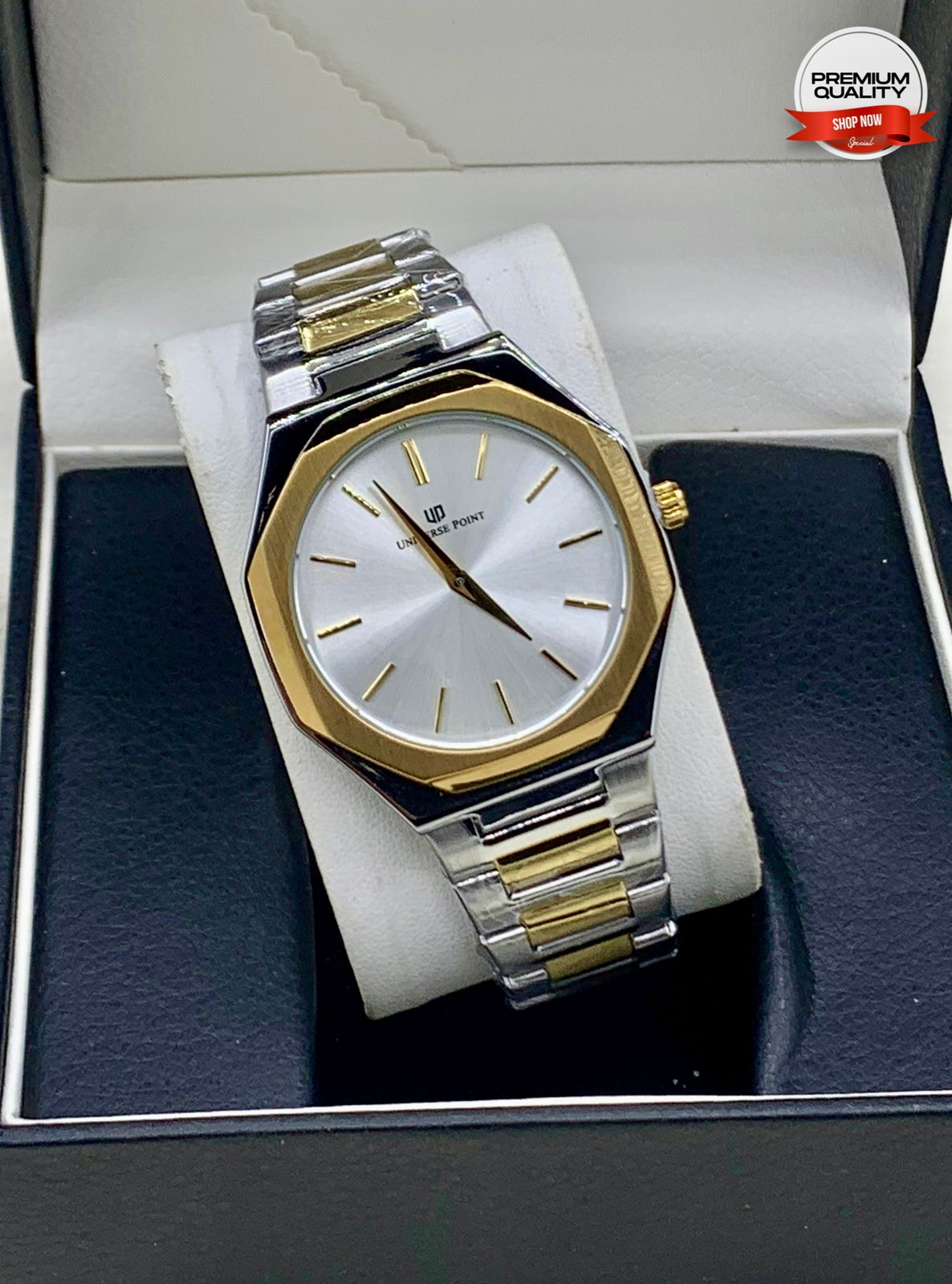 Luxury Blue Dial Two-Tone Stainless Steel Watch – Gold Edition