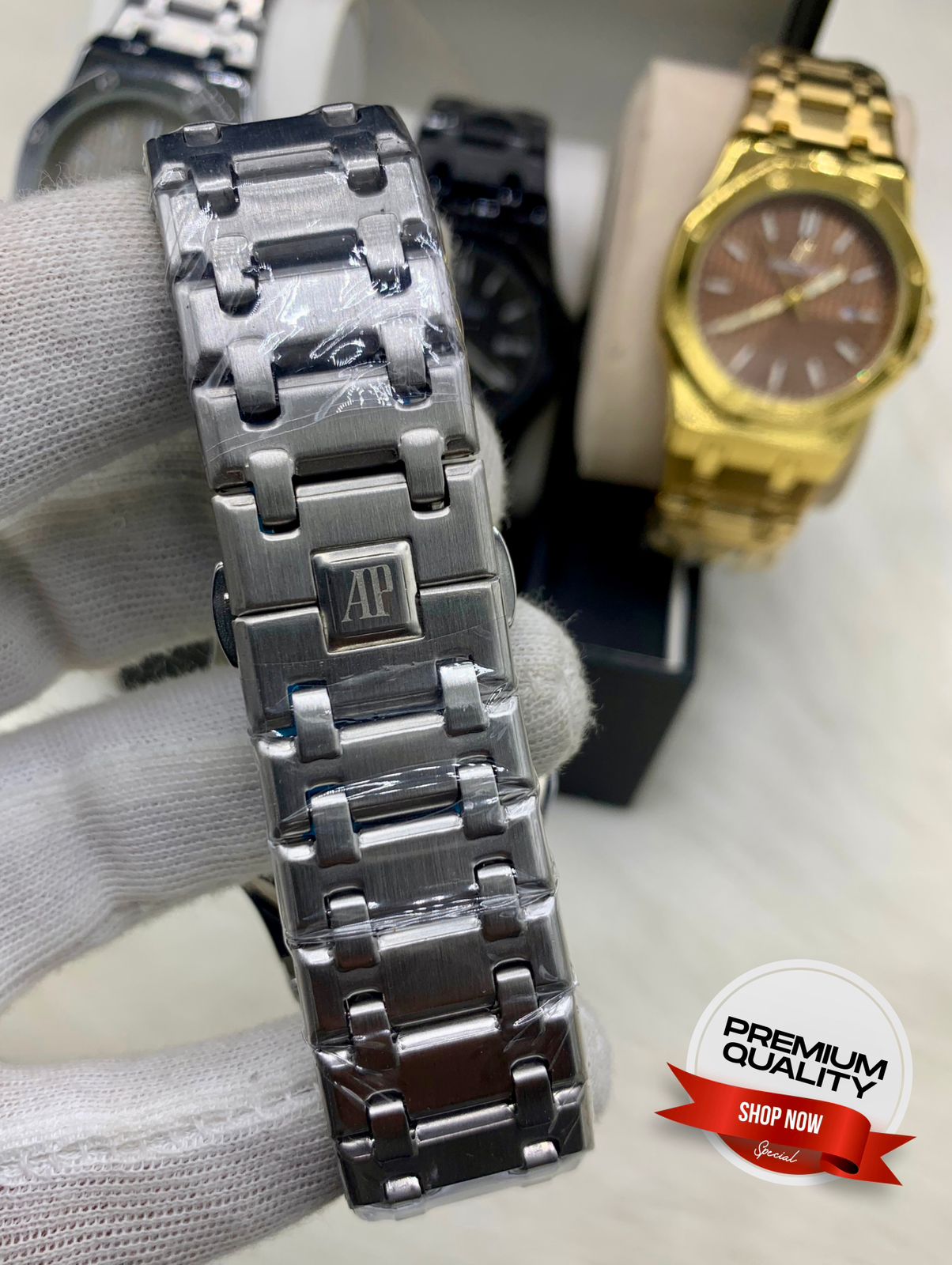 Luxury Brown Textured Dial Stainless Steel Watch – Royal Sport Edition