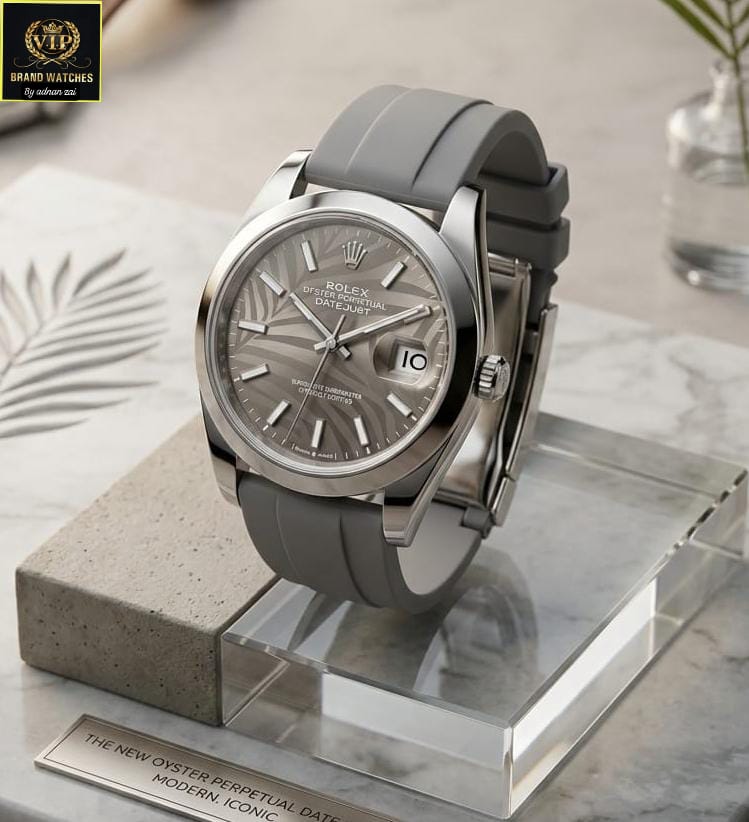 Luxury Datejust Style Rubber Strap Watch for Men